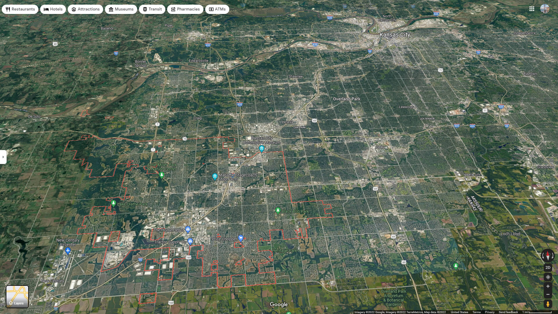 Olathe Aerial Map Kansas